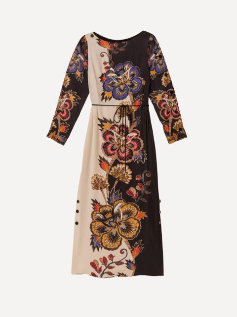 FARM RIO Black and White Maxi Floral Midi Dress