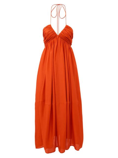 Zimmermann Mahon Halter Maxi Dress in Tangerine