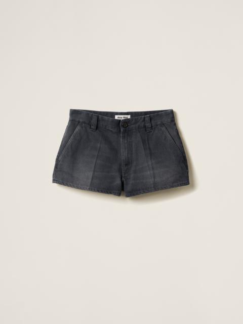 Washed drill shorts