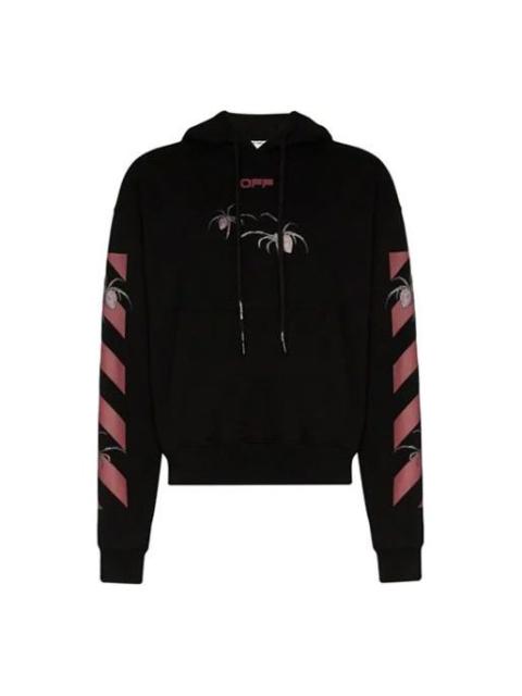 Off-White SS20 Spider Arrow Printing Hooded Fleece Men Black OMBB037S20E300011024