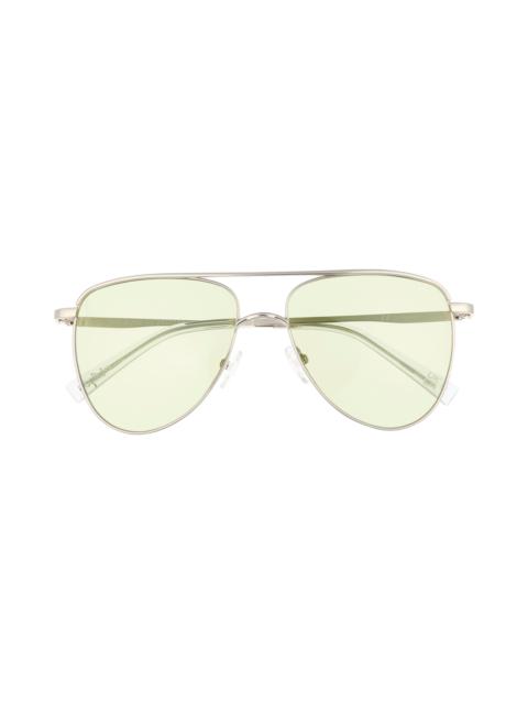 Le Specs Le Specs The Duke 57mm Aviator Sunglasses in Silver at Nordstrom