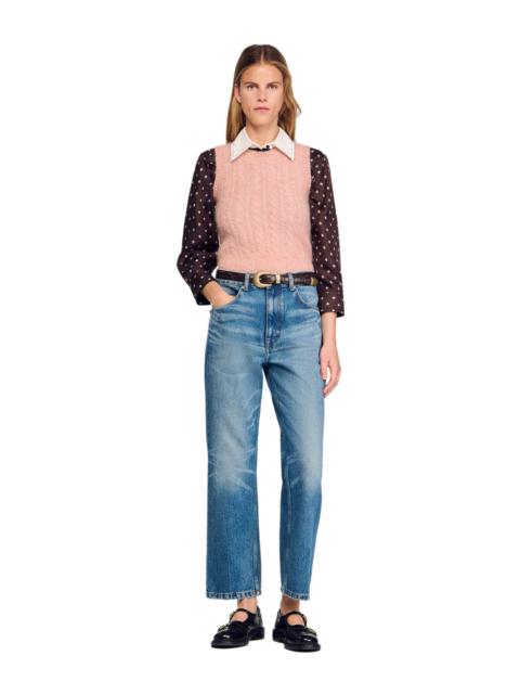 Sandro SANDRO Twisted sleeveless sweater in Poudre Pink at Nordstrom