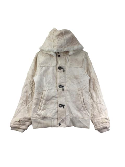 Other Designers In The Attic - Vtg IN THE ATTIC Japan Shearling Trench Coat Hoodie Parka