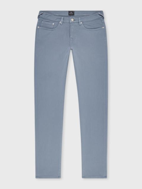 Paul Smith Tapered-Fit Powder Blue Garment-Dyed Organic Cotton-Stretch Jeans