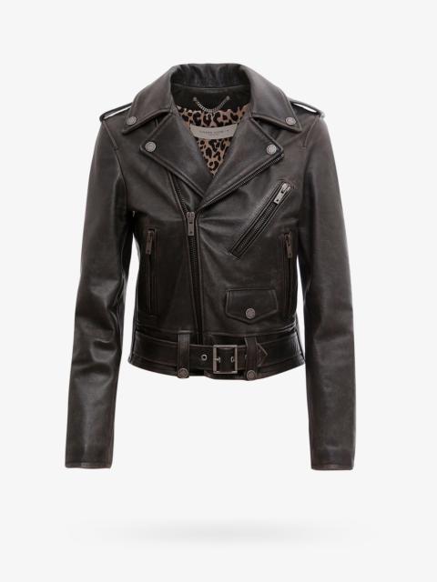 Golden Goose Slim Fit Destiny Lived-In Effect Leather Biker