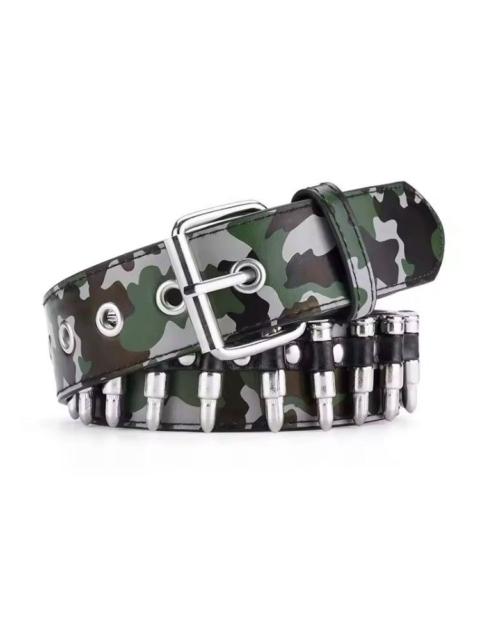 Green Camo Bullet Pu Leather belt