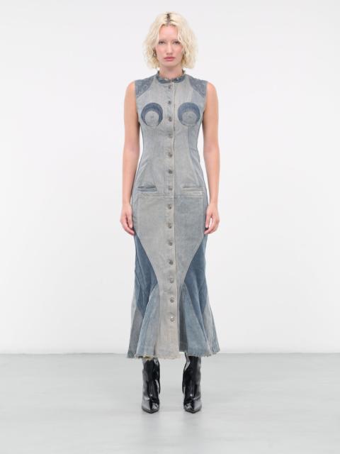 Marine Serre Regenerated Denim Evening Dress