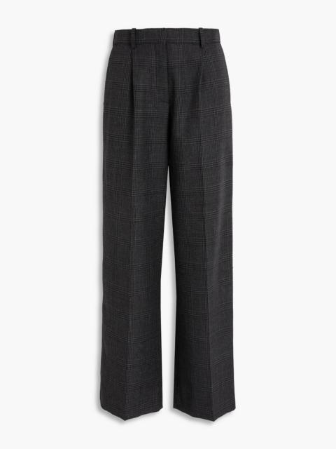 Sandro Prince of Wales checked wool-tweed wide-leg pants