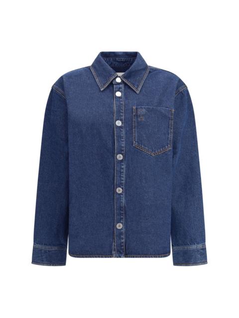 AMI Paris Ami Paris Women Ami De Coeur Cotton Denim Overshirt
