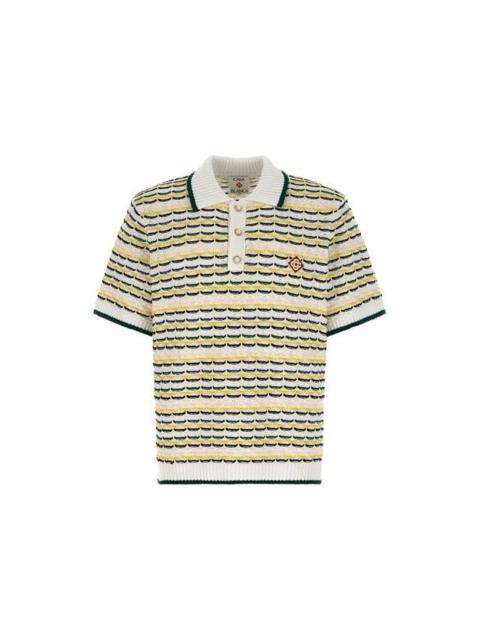 CASABLANCA CASABLANCA Tuck Stitch Polo Shirt New & Authentic (Men's siz