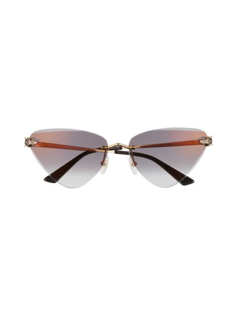 Cartier 62mm Gradient Oversize Cat Eye Sunglasses