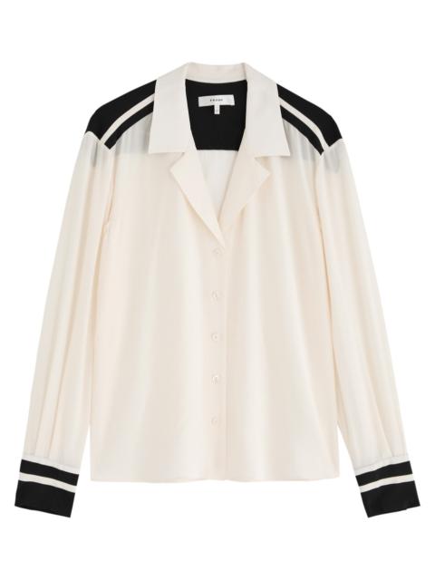 FRAME Frame Stripe-trim Silk Shirt