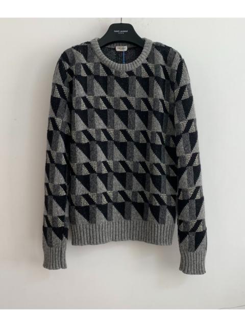SAINT LAURENT Saint Laurent 15FW Runway Gray Silver Sweater