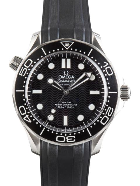 OMEGA Pre-Owned Black Wave Dial Omega Seamaster Diver 300M Steel on Rubber