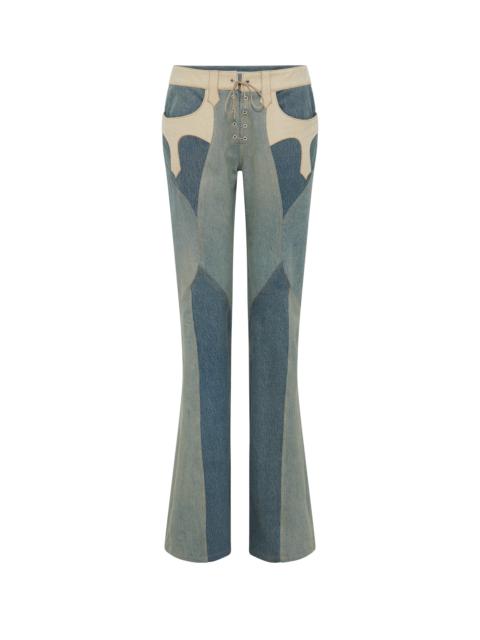 Marine Serre Regenerated Denim Flare Jeans