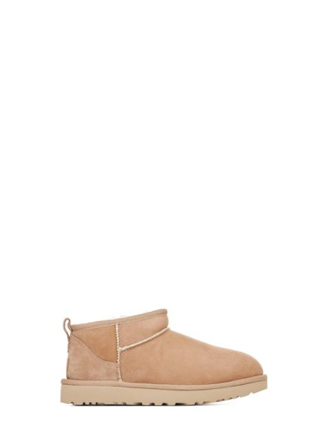 UGG W classic Ultra Mini Sand leather ankle boots