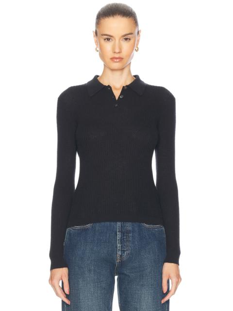 Long Sleeve Shrunken Polo Top