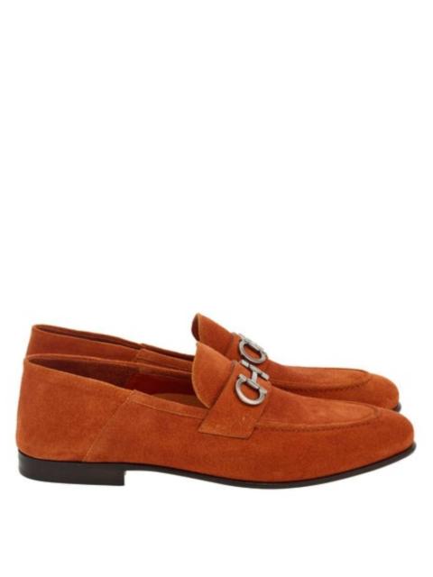 FERRAGAMO Ferragamo Gancini Ornament Suede Mocassins, Size 9 E
