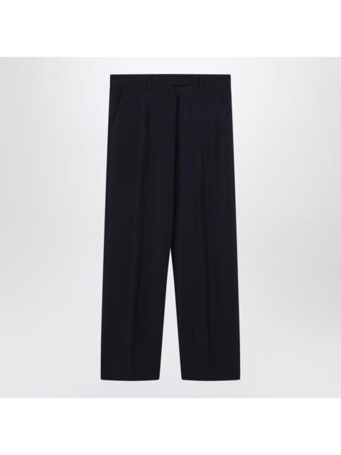 Miu Miu Miu Miu Navy Blue Wool-Blend Trousers Women