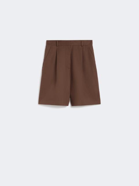 WEEKEND Max Mara Cotton and linen canvas Bermuda shorts - CHOCOLATE