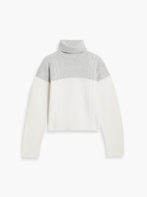 Other Designers Two-tone cable-knit wool turtleneck sweater