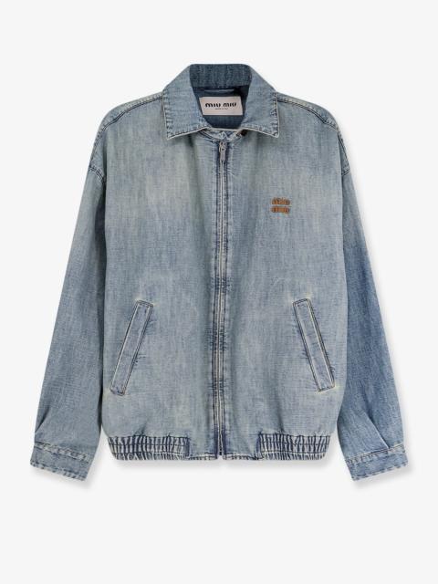 Miu Miu Miu Miu Denim Jacket With Miu Miu Embroidery