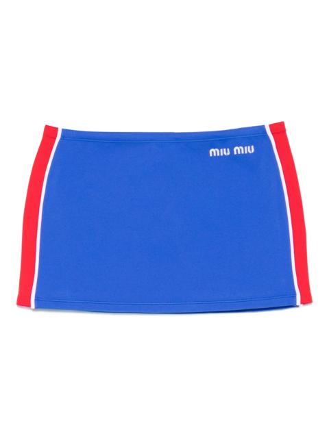 Miu Miu Miu Miu Logo Stripe Mini Skirt