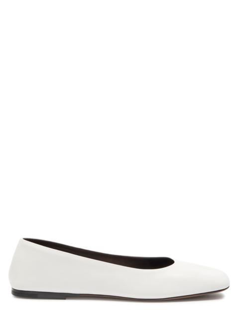 The Row The Row Square Grained-leather Ballet Flats