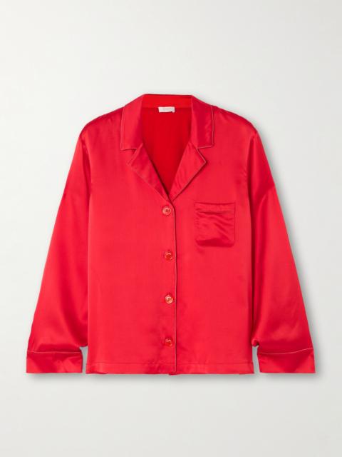 ERES Convive Piped Silk-satin Pajama Shirt