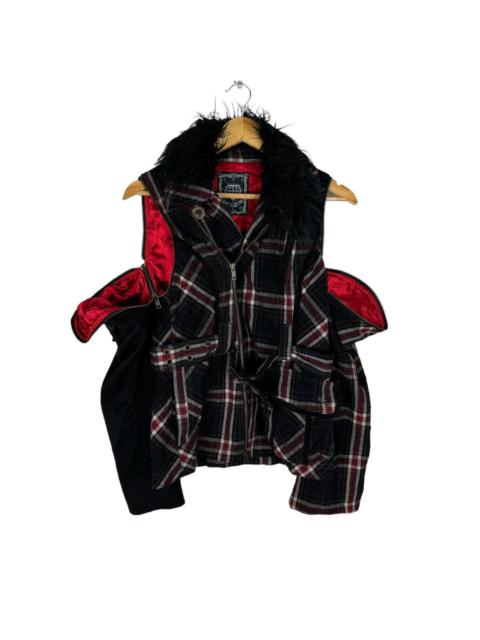 Other Designers Beauty Beast - ☀️ALGONQUINS FUR TARTAN DETACHABLE SLLEVE JACKET