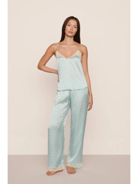eberjey Washable Silk Printed Lace Cami & Pant Set