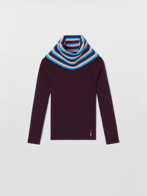 SUNNEI FOLDED TOP / burnt aubergine