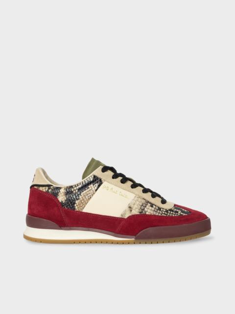 Paul Smith Women's Burgundy Snake 'Dover' Trainers