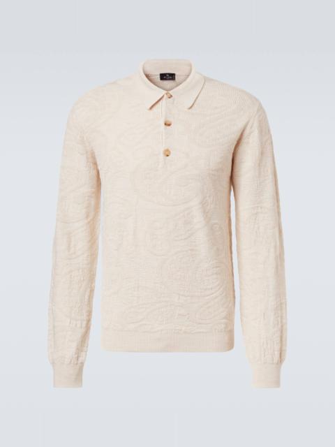 Etro Jacquard wool-blend polo sweater