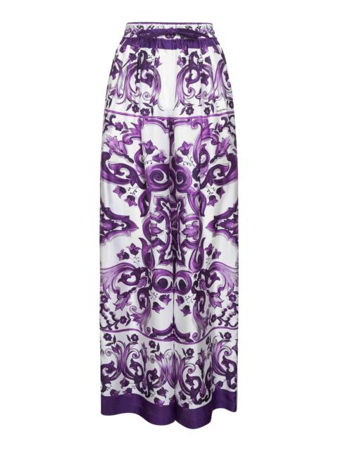 Dolce & Gabbana Dolce & Gabbana Women Maiolica Print Twill Trousers