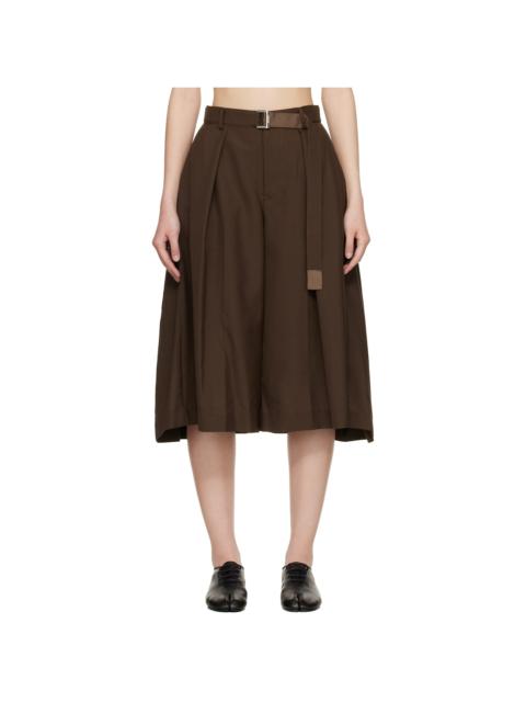 sacai Brown Suiting Shorts
