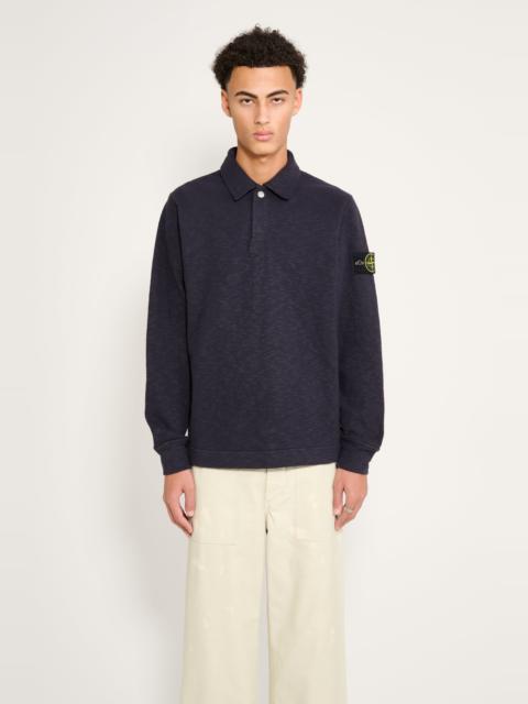 Stone Island STONE ISLAND VANISÉ BRUSHED HEAVY COTTON JERSEY POLO INK