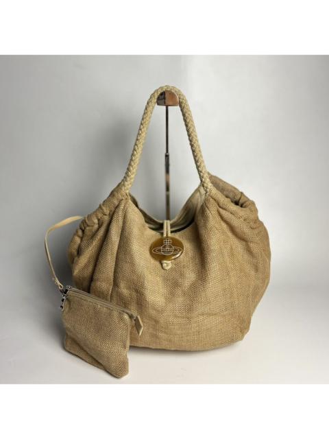 Vivienne Westwood Vivienne Westwood Beige Cloth Jute Hand Bag