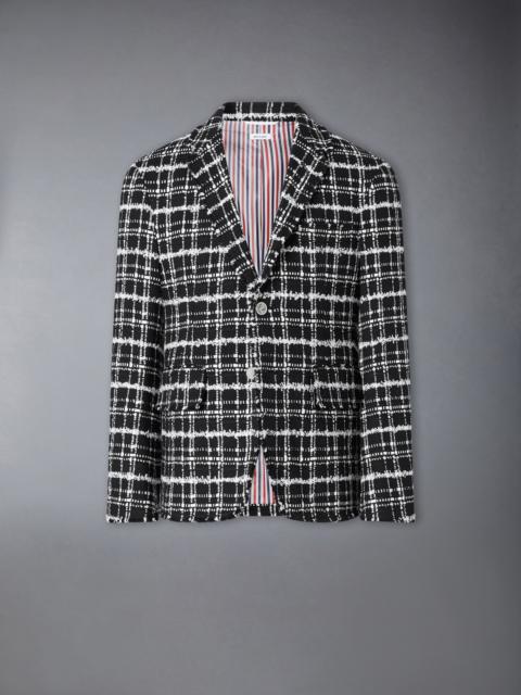 Thom Browne RIBBON TWEED SPORTCOAT WITH FRAY EDGE