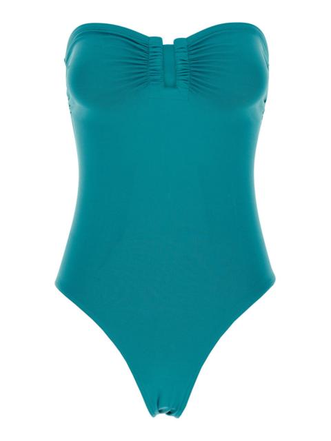 ERES Eres Women 'Cassiopee' Blue Sleeveless Swimsuit With Front Ruches In Tech Fabric Stretch Woman