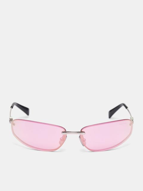 Miu Miu Silver MU-A50S Oval Sunglasses