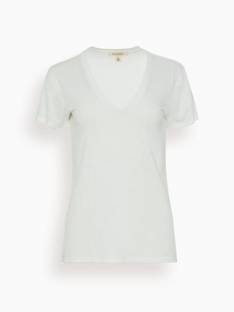 NILI LOTAN Carol V-Neck Tee Shirt in White
