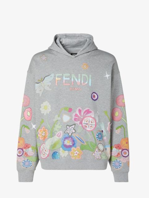 FENDI Fantastic Fendi Future sweatshirt Gray cotton sweatshirt with print