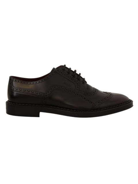 Dolce & Gabbana Purple Leather Oxford Wingtip Formal Shoes