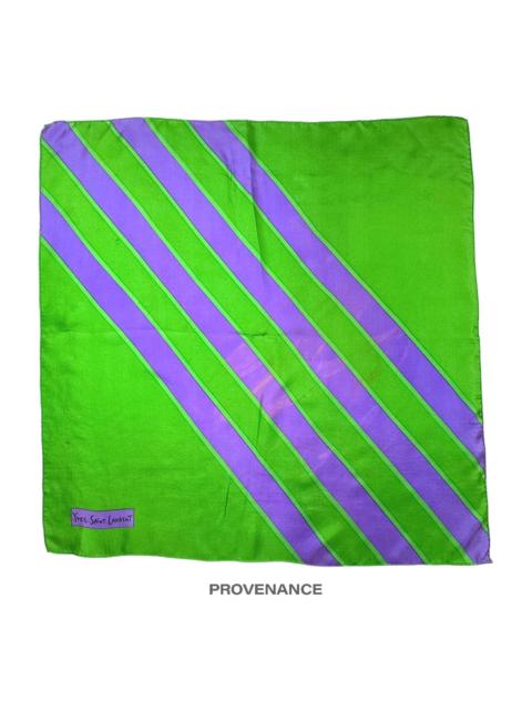 SAINT LAURENT Yves Saint Laurent YSL Silk Scarf - Green/Blue 75cm