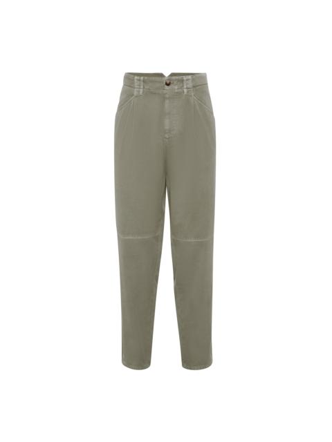 Brunello Cucinelli Brunello Cucinelli Ergonomic trousers in Khaki at Nordstrom