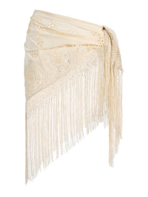 Sea Madelyn Crocheted Cotton Pareo Skirt white