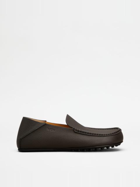 Tod's SLIPPER LOAFERS IN LEATHER - BROWN