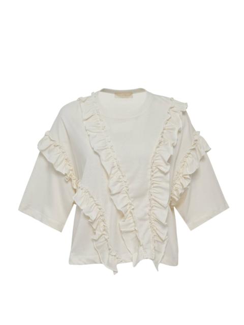 ULLA JOHNSON Sydney Short Sleeve Ruffle Tee
