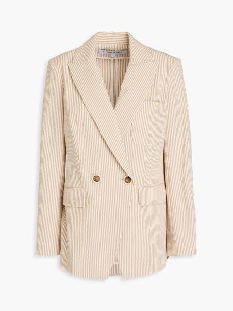 VERONICA BEARD Didion double-breasted striped cotton-blend seersucker blazer